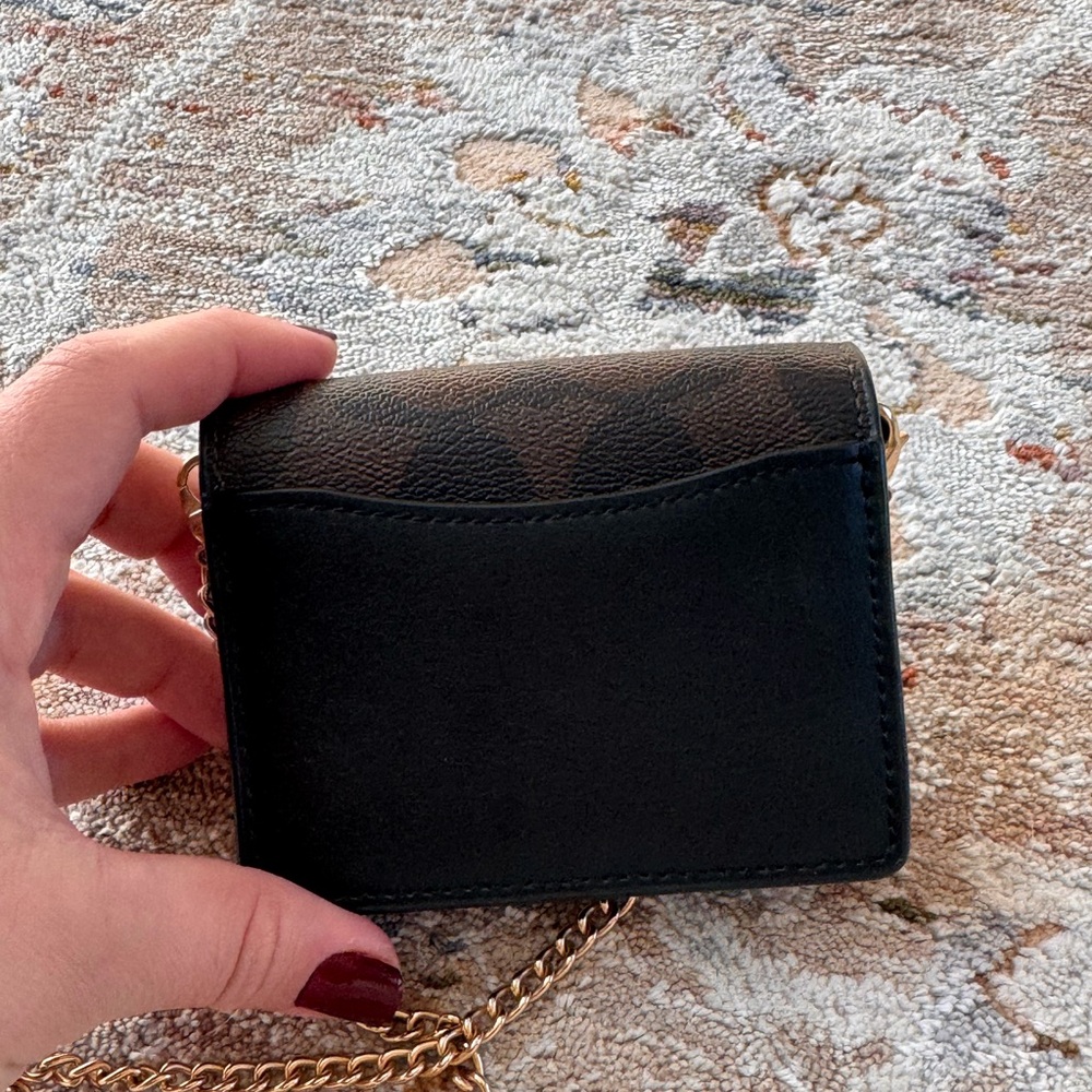 Coach Black and Gold Chain Wallet - Picture 6 of 7